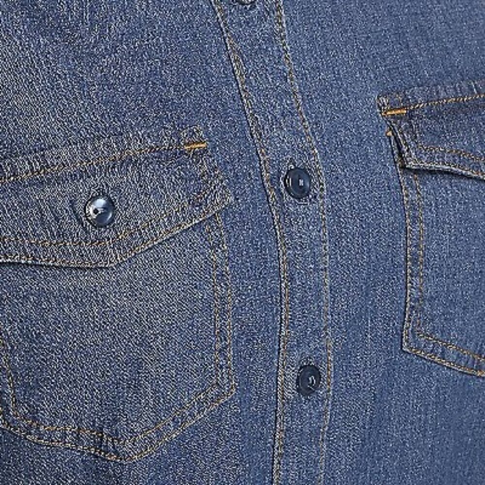 Denim & Co. Button Front Long Sleeve Denim Shirt NWOT - Picture 4 of 5